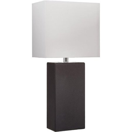 ALL THE RAGES All The RagesLT1025-BLK Modern Leather Table Lamp - Black LT1025-BLK